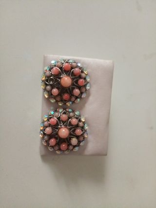 Pendientes Flor Coral y Circonitas