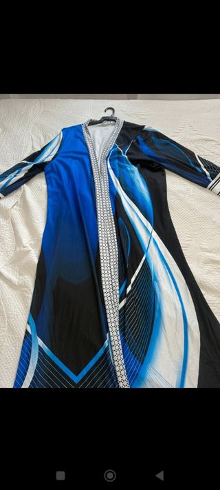Chaqueta larga estampada mujer
