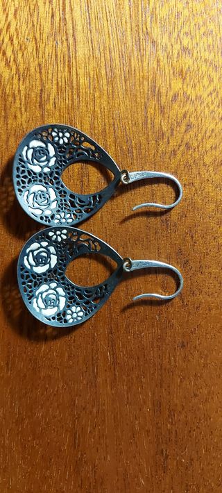 Pendientes Lotus Plata y Blanco Florales