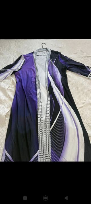 Chaqueta larga estampada mujer