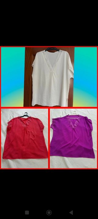 Lote 3 camisas lenceras talla única