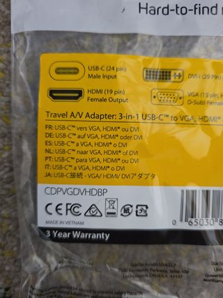StarTech.com Adaptador Viaje USB-C a VGA/HDMI/DVI