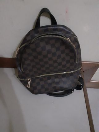 Zaino piccolo  donna marrone a scacchi