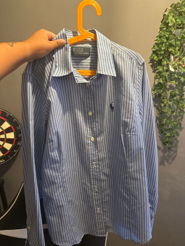 Camisa Polo Ralph Lauren Rayas Azul y Blanco