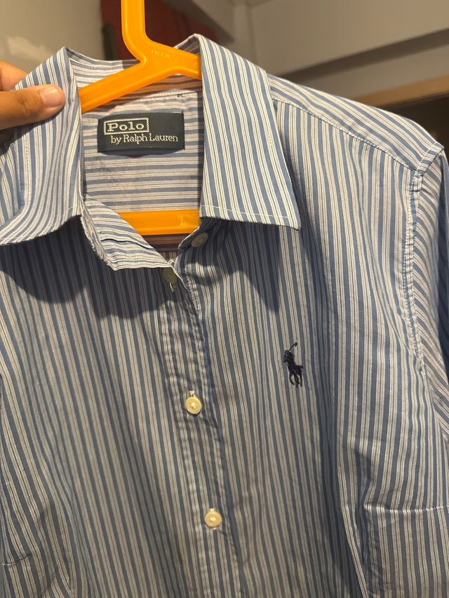 Camisa Polo Ralph Lauren Rayas Azul y Blanco