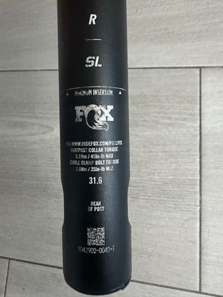 Tija telescópica Fox Transfer SL 31.6 + mando fox