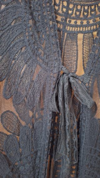 Kimono Negro Encaje Talla Única
