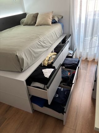 Cama alta con almacenaje