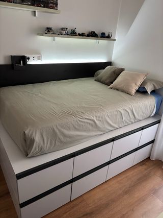 Cama alta con almacenaje