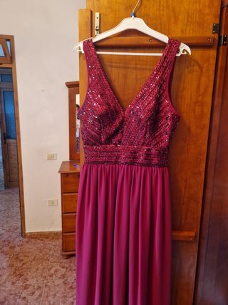 Vestido Morado Lentejuelas Eventos