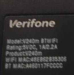 Terminal de pago Datafono Verifone V240m BTWIFI