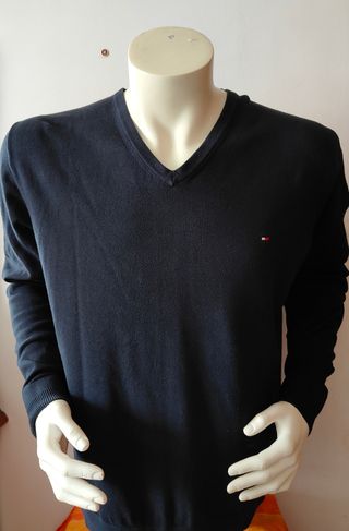 Jersey Tommy Hilfiger Algodón Seda XXXL Negro