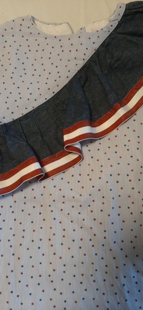 Vestido celeste niña con volantes