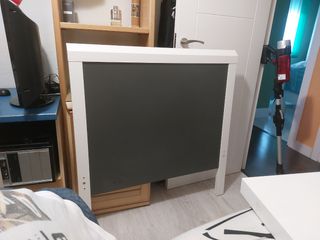 Cabecero Cama 90 cm Madera Blanco y gris 