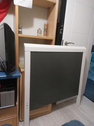Cabecero Cama 90 cm Madera Blanco y gris 