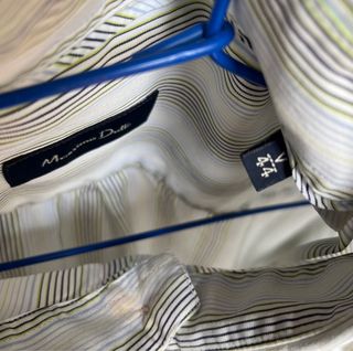 Camisa Massimo Dutti Rayas Gris y Blanco