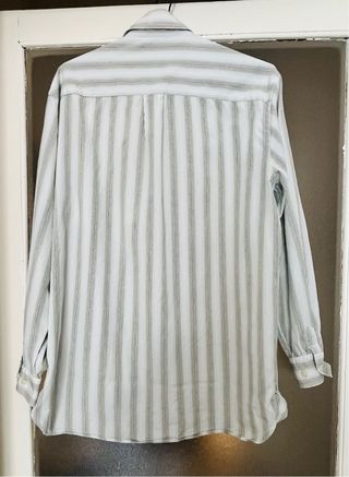 Camisa Massimo Dutti Rayas Gris y Blanco