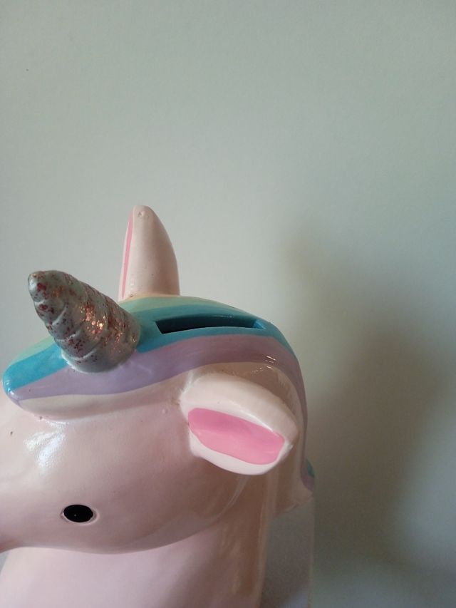 Hucha Unicornio Cerámica Rosa