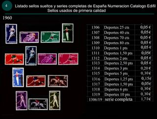 Sellos de 1960 Usados España