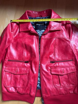 Cazadora Piel Desigual Roja