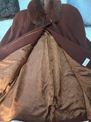 Abrigo Piel Marrón Talla 46. Talla L