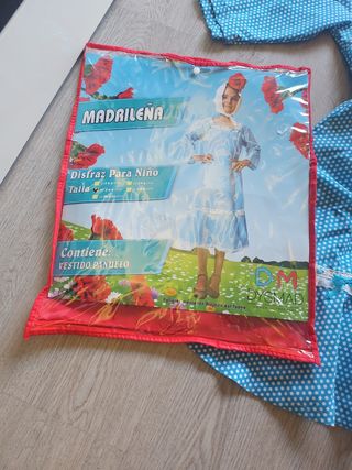 Traje de chulapa Niña Talla 5-6 Años en color azul