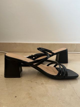 Sandalias Marypaz Tiras Tacón Negro Talla 36