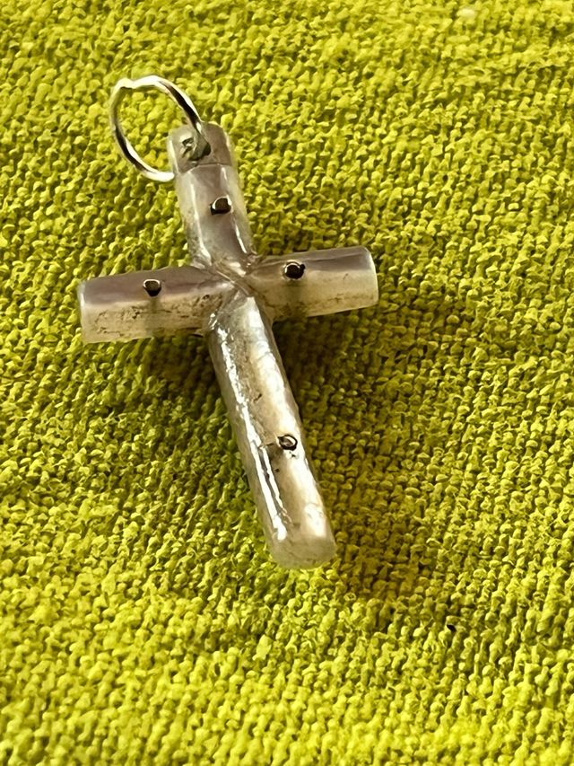 Cruz Nácar y Virgen Montserrat Plata