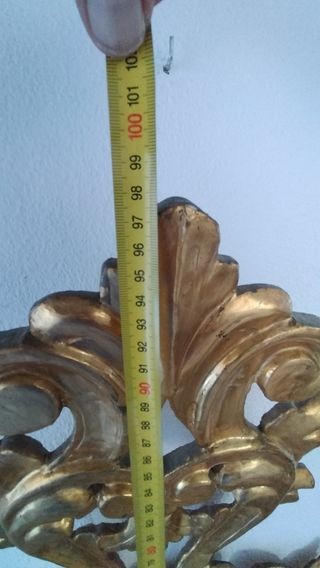 Consola recibidor antigua madera y mármol