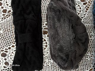 Fascia grigia lavorata a maglia con nodo