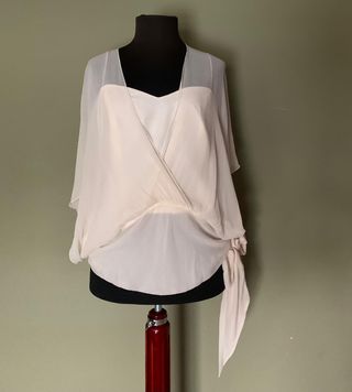 Blusa Purificación García Beige/Blanca