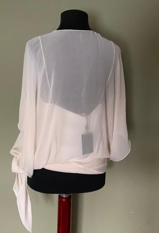 Blusa Purificación García Beige/Blanca
