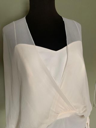 Blusa Purificación García Beige/Blanca