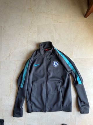 Chaqueta Chelsea Nike Talla M Gris y Turquesa