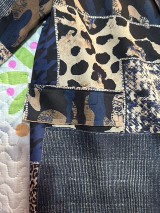 Conjunto Chaqueta y Falda Estampado Patchwork 