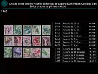 Sellos de 1962 Usados España