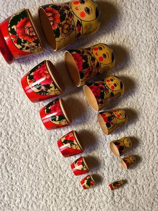 MATRIUSKAS 7 FIGURAS RUSAS AUTÉNTICAS MADERA