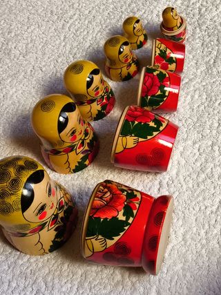MATRIUSKAS 7 FIGURAS RUSAS AUTÉNTICAS MADERA