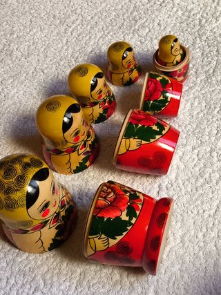 MATRIUSKAS 7 FIGURAS RUSAS AUTÉNTICAS MADERA