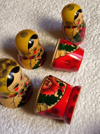 MATRIUSKAS 7 FIGURAS RUSAS AUTÉNTICAS MADERA