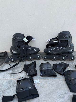 Patines en línea Oxelo Talla 44 + protecciones.