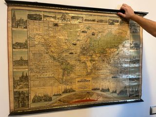 Mapa Mundi Planisferio Antiguo 1910