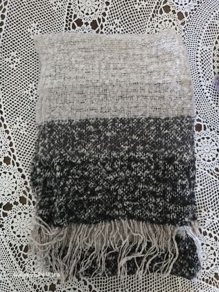 Sciarpone donna nero e grigio