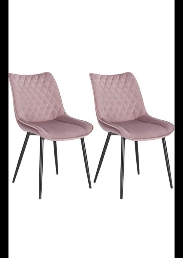 Juego de 2 Sillas Rosa Terciopelo