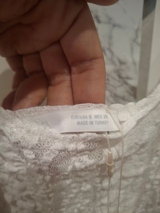 Conjunto Zara Top y Pantalón Blanco