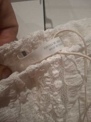 Conjunto Zara Top y Pantalón Blanco