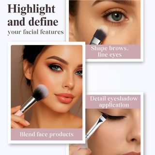 Set 9 brochas maquillaje con estuche rosa