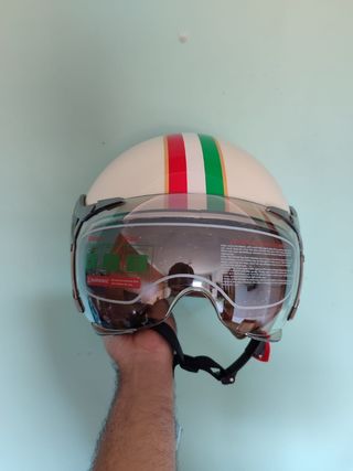 Casco Moto Jet Retro Talla M Tricolor Unisex