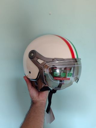 Casco Moto Jet Retro Talla M Tricolor Unisex