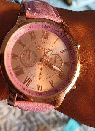 Reloj Geneva Rosa y Dorado Mujer